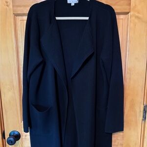 J.Crew Juliette collarless sweater blazer, size L, Black